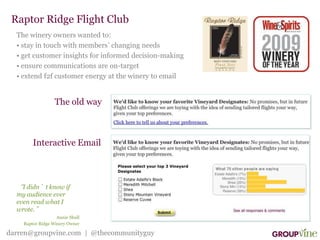 Raptor Ridge Flight Club The winery owners wanted to: ,[object Object]