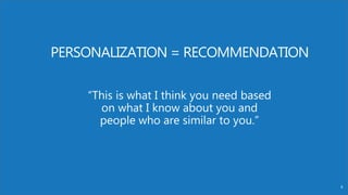 Copyright © 2022 Earley Information Science, Inc. All Rights Reserved.
www.earley.com www.oxfordsemantic.tech
PERSONALIZATION = RECOMMENDATION
“This is what I think you need based
on what I know about you and
people who are similar to you.”
8
 