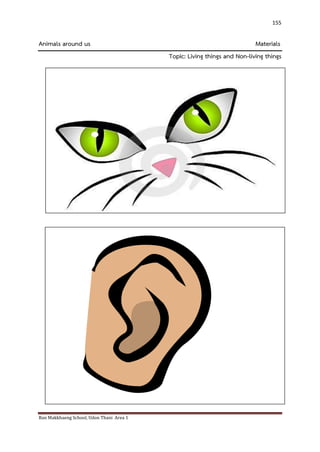 Ban Makkhaeng School, Udon Thani Area 1 
155 
Animals around us Materials Topic: Living things and Non-living things 
 