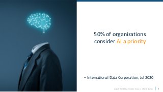 www.earley.com
www.earley.com Copyright © 2020 Earley Information Science, Inc. All Rights Reserved.
50% of organizations
consider AI a priority
– International Data Corporation, Jul 2020
5
 