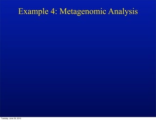 Example 4: Metagenomic Analysis




Tuesday, June 29, 2010
 
