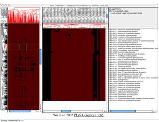 Wu et al. 2005 PLoS Genetics 1: e65.
Sunday, September 16, 12
 