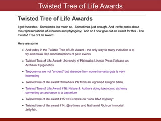 The Twisted Tree of Life (tTOL) Awards | PDF