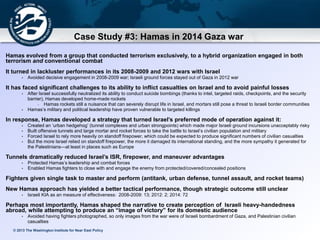 © 2013 The Washington Institute for Near East Policy
Case Study #3: Hamas in 2014 Gaza war
Hamas evolved from a group that...