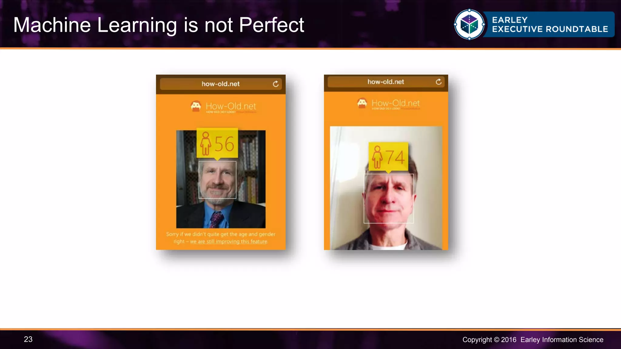 Copyright © 2016 Earley Information Science23
Machine Learning is not Perfect
 