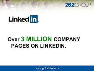 Over 3 MILLION COMPANY
PAGES ON LINKEDIN.
 