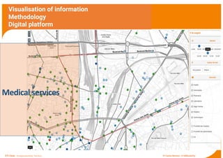 VISUALIZING THE INFORMATION
Geolocated in a digital platform
ETI Chair - Entrepreneurship, Territory, Innovation Pr Carlos Moreno | #15MinuteCity
Medical services
Visualisation of information
Methodology
Digital platform
 