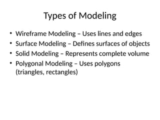 Solid Model In Computer Graphics Comprehensive Introduction to Computer Graphics: 3D Modeling and ...