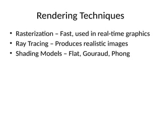 Comprehensive Introduction to Computer Graphics: 3D Modeling and ...