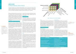 DÉFINIR

DÉFINIR

DÉFINIR

Le Cloud Computing : Mode ou Panacée
Le Cloud n’est pas qu’une révolution technologique, c’est une opportunité majeure pour
l’agilité et l’évolution des services. Les solutions de Cloud computing sont conçues pour
aider les entreprises à réaliser des économies et à simplifier le Système d’information,
tout en leur offrant la flexibilité et l’agilité dont elles ont besoin pour prospérer.

Malgré ces promesses, la migration vers le Cloud n’est
pas toujours si simple. Pour comprendre et analyser
les avantages et les inconvénients des différents
modèles de Cloud computing, il est nécessaire de
dépasser la rhétorique proposée par le matraquage
publicitaire. Il faut en outre choisir la solution de Cloud
la mieux adaptée à la stratégie métier, aux besoins
en matière de charge de travail, de performances
et de sécurité, aux informaticiens en interne, et aux
velléités d’indépendance de l’entreprise d’aujourd’hui
et de demain.

Quelques rappels sur le Cloud Computing

La virtualisation

La virtualisation n’est pas le
Cloud Computing, ce n’est
qu’une étape dans le processus
du Cloud.
Un exemple : les ressources
de stockage en réseau sont
rassemblées de manière à ne
former en apparence qu’un
seul périphérique de stockage.
Ainsi, l’administration du
stockage est simplifiée et plus
efficace.

Avec le Cloud computing, vous accédez à des logiciels,
à des serveurs, à des systèmes de stockage et à d’autres
ressources informatiques via Internet ou un réseau
privé. L’utilisation de ces ressources ne dépend pas de
leur lieu de stockage ce qui en facilite l’administration.
Les utilisateurs achètent et utilisent des ressources
informatiques suivant leurs besoins, facturées à leur
juste consommation.
Le Cloud computing est basé sur les technologies de
virtualisation rendant le système d’information plus
flexible. La virtualisation partitionne une machine physique en plusieurs machines virtuelles, qui interagissent
de manière indépendante avec d’autres périphériques,
applications, données et utilisateurs comme le feraient
des ressources physiques séparées. Des machines virtuelles distinctes peuvent exécuter des systèmes d’exploitation différents et des applications multiples, tout
en se partageant les ressources d’un seul ordinateur
physique. La panne d’une machine virtuelle n’a donc
aucune répercussion sur les autres machines partitionnées, car elles sont isolées les unes des autres. En plus
de vous aider à partitionner une machine en plusieurs
machines virtuelles, les technologies de virtualisation
vous permettent de regrouper plusieurs ressources
physiques en une ressource virtuelle unique.
Les logiciels d’Hypervisor rendent la virtualisation
possible. Ces logiciels, que l’on appelle également
gestionnaires de virtualisation, sont positionnés entre
les ressources matérielles et le système d’exploitation,
ils découplent le système d’exploitation et les
applications des ressources matérielles. L’Hypervisor
attribue alors le niveau d’accès requis par les systèmes
d’exploitation et les applications pour le processeur et
les autres ressources matérielles, comme la mémoire
et les systèmes de stockage. Les fournisseurs de
Cloud gèrent et optimisent les ressources grâce aux

4

© EI Technologies

fonctions de suivi d’utilisation spécifiques de chaque
type de service (stockage, traitement des données,
bande passante, comptes utilisateurs actifs, etc.)
qu’ils proposent.

Les services du Cloud
Les entreprises, aujourd’hui, ont la possibilité de
choisir parmi un large éventail de services de Cloud
computing (SaaS, PaaS, IaaS), et de les déployer dans
des environnements différents (Public, Privé, Hybride,
Communautaire) comme représenté dans la Figure 1.
SaaS
» Un logiciel en tant que service permet à l’utilisateur
d’accéder à des applications logicielles via Internet.
Dans le cadre d’un service SaaS, c’est votre
fournisseur qui effectue l’achat, l’installation, la mise
à jour et la gestion des ressources sur vos propres
infrastructures. Il exploite et administre les couches
basses de la solution tout en laissant l’utilisateur
administrer le spécifique. La majorité des solutions
SaaS sont exécutées sur le Cloud Public. Elles sont
disponibles sur abonnement ou sont gratuites.
Parmi les applications SaaS populaires, on trouve
les applications métiers à la demande, comme
Salesforce.com, Google Apps for Business et SAP
SuccessFactors, ainsi que les solutions gratuites de
réseaux sociaux, comme LinkedIn ou Twitter.
PaaS
» Une plate-forme en tant que service fournit l’infrastructure et les ressources informatiques nécessaires
au développement, au test, à l’exécution et à la gestion
des applications au sein d’un environnement intégré
de type Cloud. Il suffit de disposer d’une connexion
Internet pour développer une solution basée sur le
Cloud, sans qu’il soit nécessaire de trouver, d’acheter
et d’administrer les différentes ressources matérielles,
les systèmes d’exploitation, les bases de données, les
middlewares et les autres logiciels.
La majorité des fournisseurs PaaS fournit des
outils comme JavaScript, Adobe Flex ou Flash, plus
simples d’utilisation que les outils de programmation
traditionnels.
Les utilisateurs n’ont aucun contrôle sur l’environnement de développement, mais maîtrisent en
revanche l’intégralité du développement et du
déploiement des applications au sein de celui-ci.
Parmi les fournisseurs PaaS les plus connus, on
trouve Google Apps Engine, Windows Azure et Force.
com de Salesforce.

Figure 1 : Offres de services de Cloud computing
IaaS
» Une infrastructure en tant que service (IaaS) est une
infrastructure informatique externalisée fournissant la
capacité de traitement, le stockage, les réseaux et d’autres
ressources informatiques essentielles. Le fournisseur IaaS
administre l’infrastructure, vous permettant d’exécuter le
système d’exploitation et le logiciel applicatif de votre
choix. Amazon Elastic Compute Cloud (EC2), Verizon
Terremark and Google Compute Engine figurent parmi
les fournisseurs IaaS les plus répandus.

Les environnements du Cloud
Les Clouds Publics
Ils sont probablement aujourd’hui la forme la plus
connue et répandue d’environnements de type Cloud.
Les Clouds Publics sont conçus, gérés et entretenus par
un fournisseur de Cloud tiers. Les serveurs, le système
de stockage, l’infrastructure réseau et les applications
sont partagés entre les abonnés. Comme leur nom
l’indique, ces systèmes sont utilisables par toute
personne souhaitant acheter des services, généralement
sous forme d’abonnement. Des offres gratuites de Cloud
computing, généralement financées par les revenus
publicitaires, sont également disponibles.
CLOUD PUBLIC
Hébergé par un site fournisseur de services

Les Clouds Privés
Ce sont des systèmes dédiés à une entreprise ;
l’ensemble des ressources de l’infrastructure appartient
à une entreprise spécifique. Une infrastructure de type
Cloud Privé peut être hébergée à l’intérieur du parefeu de l’entreprise ou par le site d’hébergement d’un
fournisseur tiers. Il est possible de gérer soi-même un
Cloud Privé ou de déléguer cette responsabilité à un
fournisseur de services tiers. Quelle que soit l’option
choisie, des ressources matérielles d’infrastructure
disponibles à la vente, des Hypervisors et des logiciels
de gestion sont habituellement utilisés pour concevoir
et gérer un Cloud Privé.
Les Clouds Hybrides
Sont composés de ressources de Cloud Public et
Privé, prises en charge par le personnel informatique
de l’entreprise et par des fournisseurs tiers. Certains
composants de l’infrastructure informatique résident
dans le Cloud Public, d’autres sont stockés dans les
locaux de l’entreprise. Par exemple, selon les exigences
du moment, vous pouvez stocker vos données sur site
dans un Cloud Privé, et traiter votre analyse prédictive
sur le Cloud Public, ou l’inverse.

D’ici 2015, 60% des entreprises
françaises utiliseront le Cloud
(source IDC)

Cloud
Communautaire

L
’infrastructure est partagée
par plusieurs entreprises qui ont
des intérêts communs.

CLOUD PRIVÉ
Hébergé par un datacenter d’entreprise ou par un
fournisseur de services

Utilise une infrastructure partagée

Utilise une infrastructure dédiée

Accessible à plusieurs clients

Accessible à un client unique

Connectivité via Internet

Connectivité par un réseau virtuel privé (VPN)

Utilisé pour les applications non critiques

Utilisé pour les applications à forte criticité business

Adapté à la transmission d’informations non confidentielles

Adapté à la transmission d’informations soumises à une
protection et à des exigences de conformité strictes

Généralement plus économique

Souvent plus onéreux

Indicateurs de performance imposés

Personnalisation possible des indicateurs

Ce qui distingue un Cloud Public d’un Cloud Privé

© EI Technologies

5

 