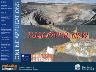 Tuesday 9 May 2017
Parliament House, Sydney
DISCOVER NSW
 