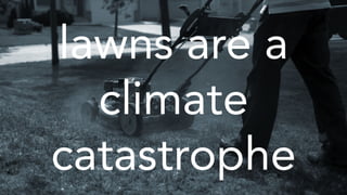 lawns are a
climate
catastrophe
 