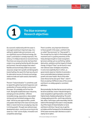 6 © The Economist Intelligence Unit Limited 2015
The blue economy: Growth, opportunity and a sustainable ocean economy
Tab...
