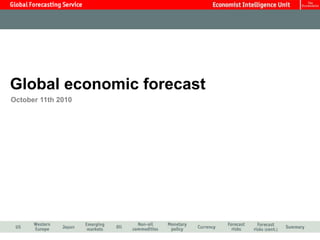 Global economic forecast
October 11th 2010
 