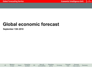 Global economic forecast September 13th 2010 