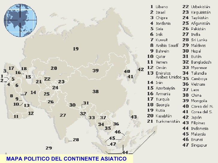 continente asiatico mapa