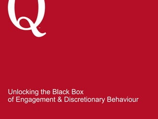 SM
Unlocking the Black Box
of Engagement & Discretionary Behaviour
 