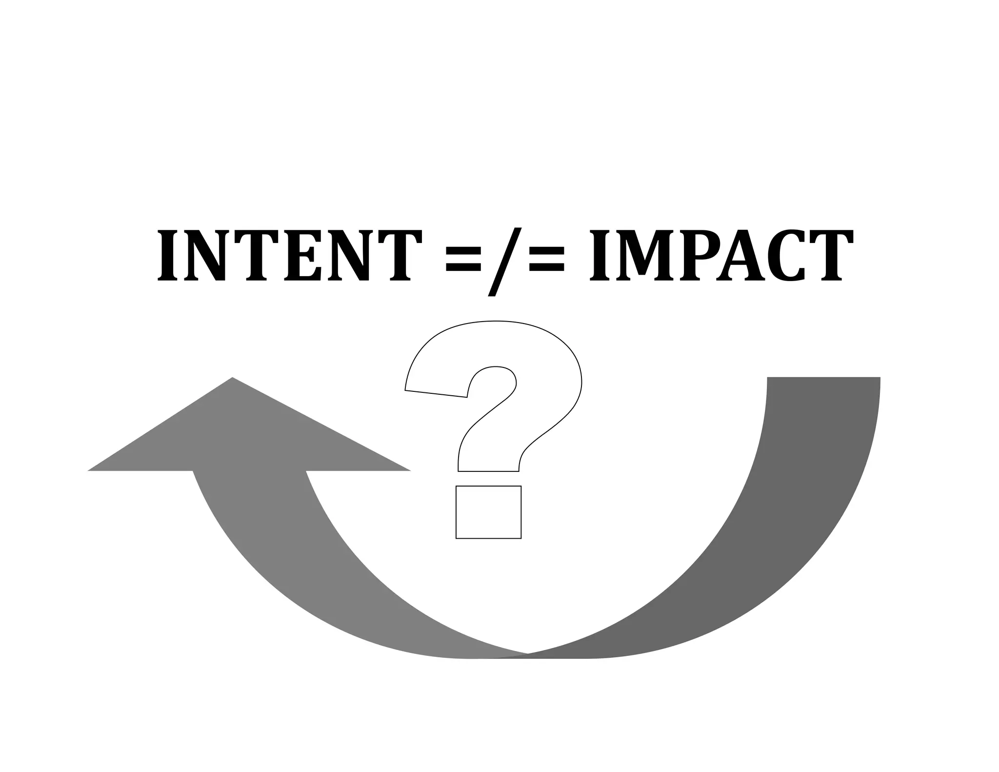 INTENT =/= IMPACT
 