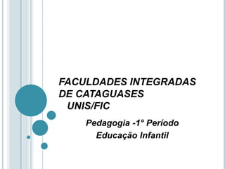 FACULDADES INTEGRADAS
DE CATAGUASES
UNIS/FIC
Pedagogia -1° Período
Educação Infantil
 