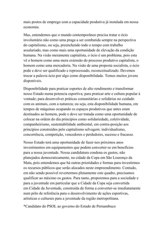 Eixos programáticos do psol para as eleições 2010