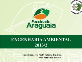 Coordenadores: Profª. Patrícia Caldeira
Prof. Fernando Ernesto
ENGENHARIAAMBIENTAL
2013/2
 