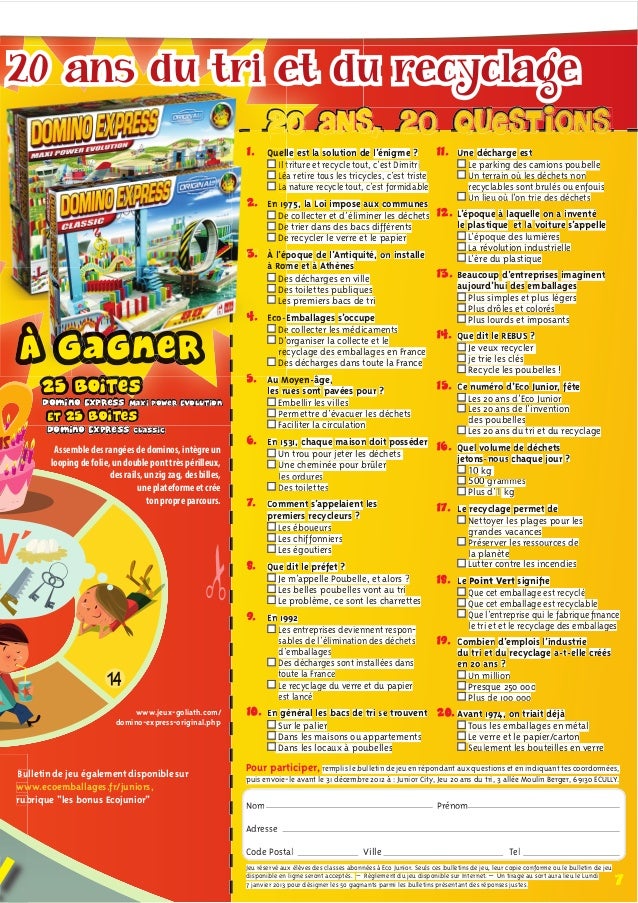Eco Junior N 34 De Septembre 2012 Sur Le Recyclage Des Emballages