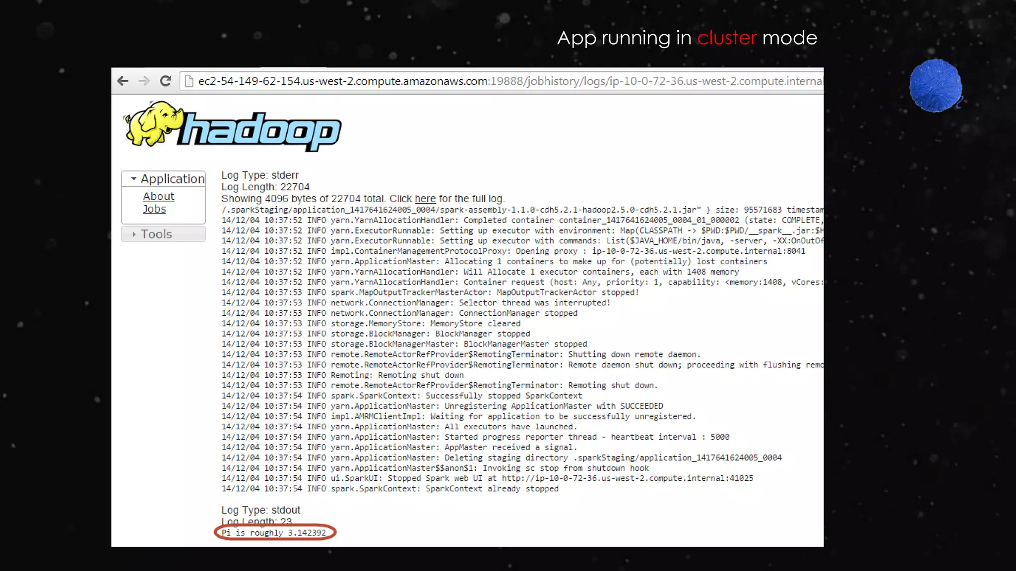App running in cluster mode
 