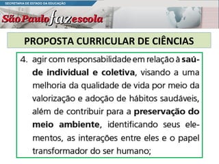 PROPOSTA CURRICULAR DE CIÊNCIAS
 