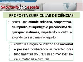 PROPOSTA CURRICULAR DE CIÊNCIAS
 
