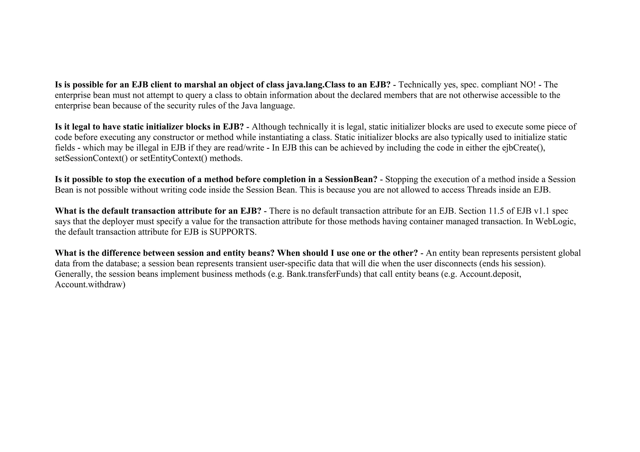 EJB Interview Questions