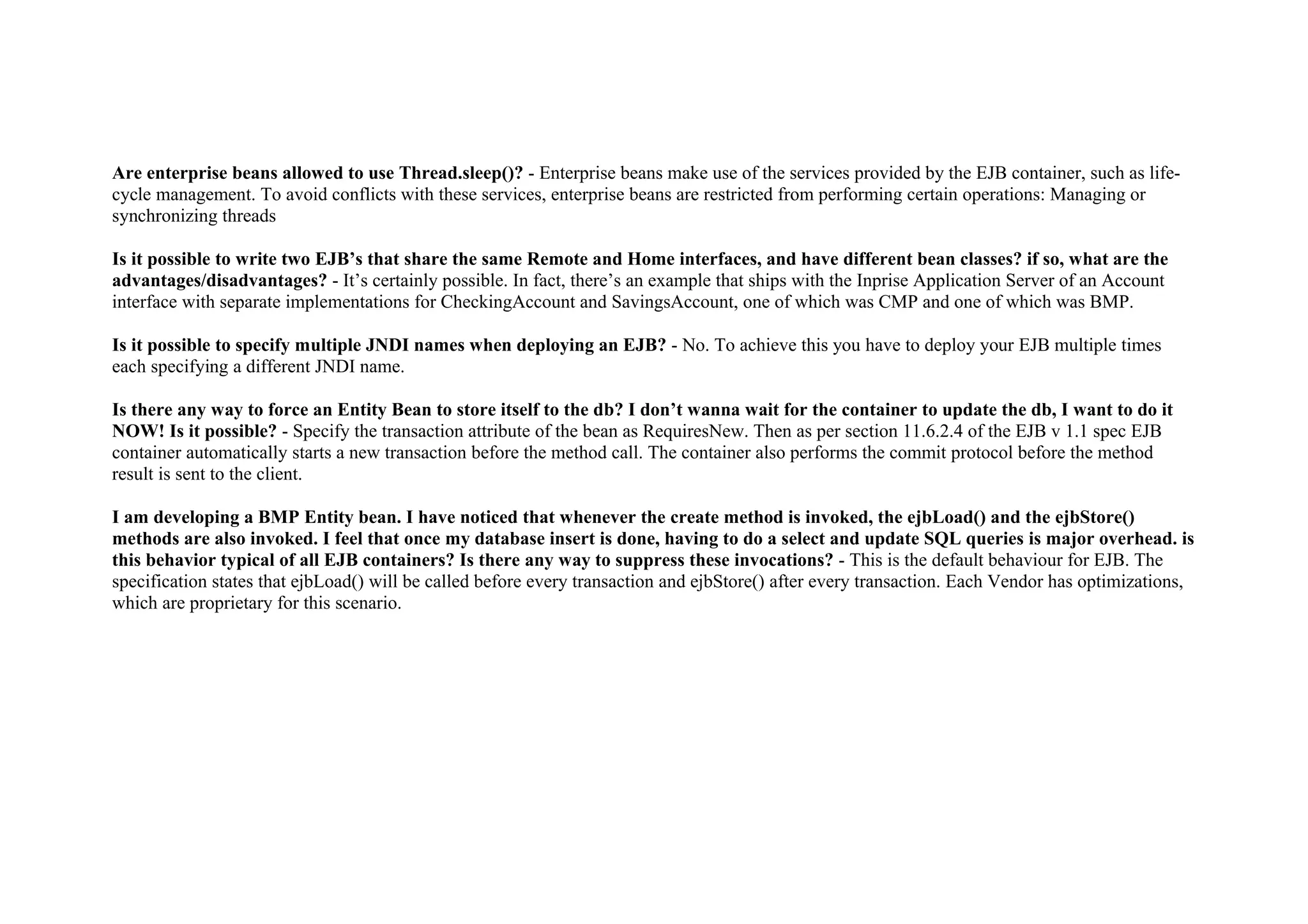 EJB Interview Questions