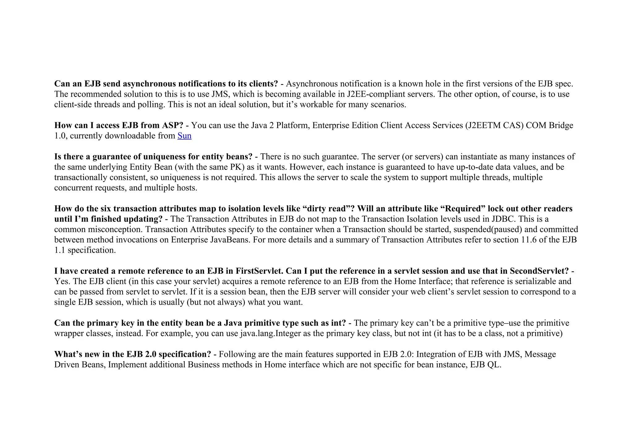 EJB Interview Questions