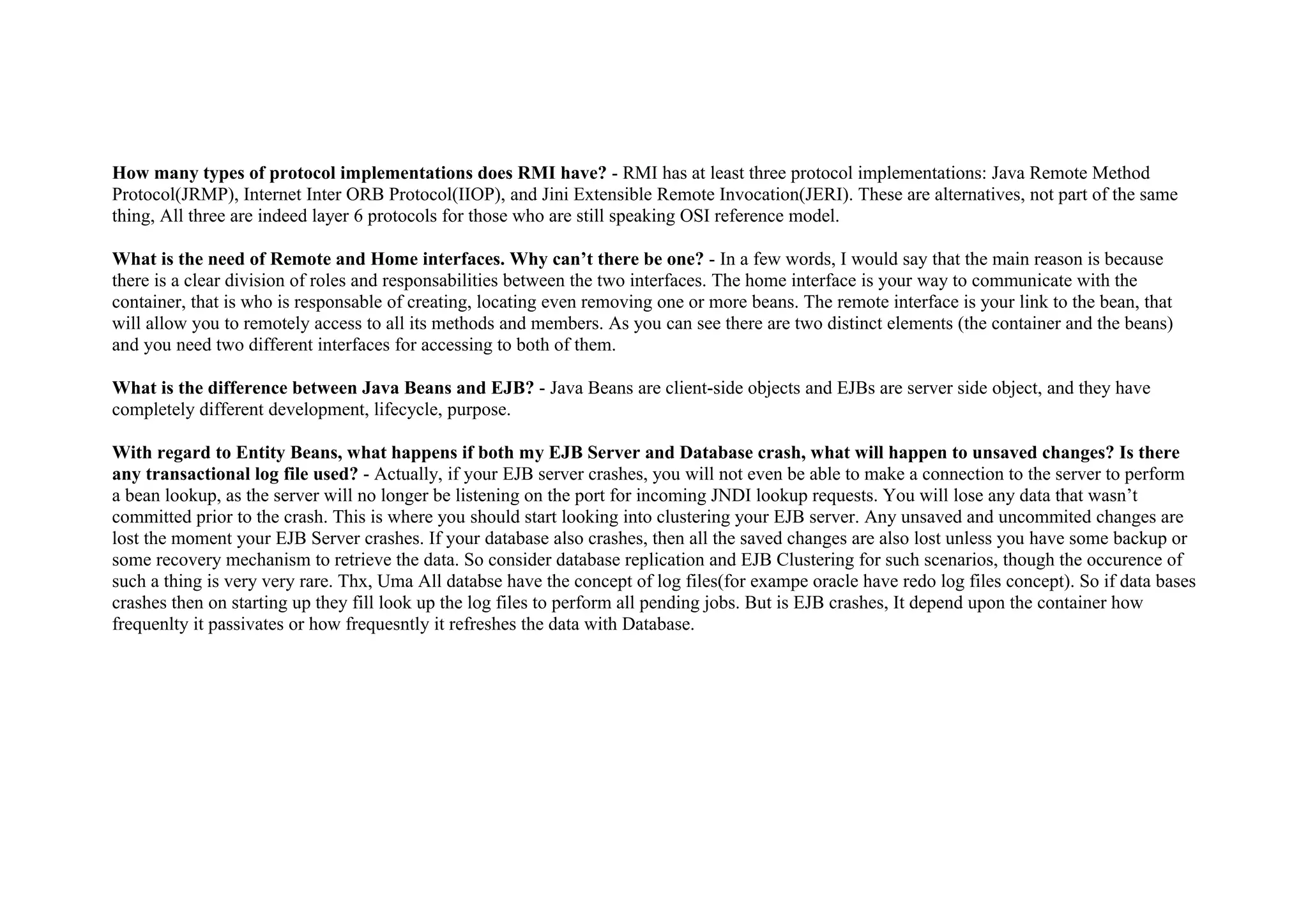 EJB Interview Questions