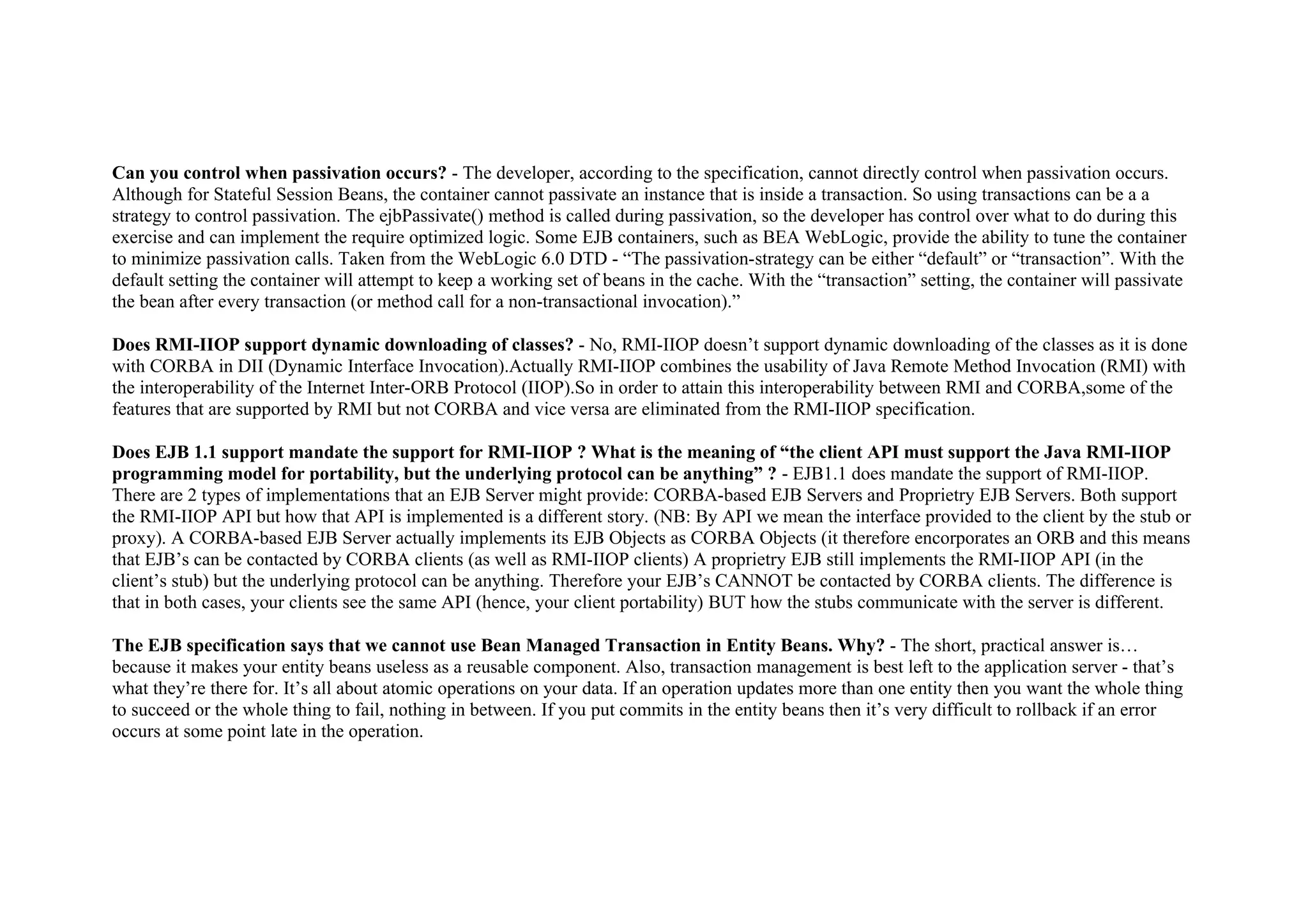 EJB Interview Questions