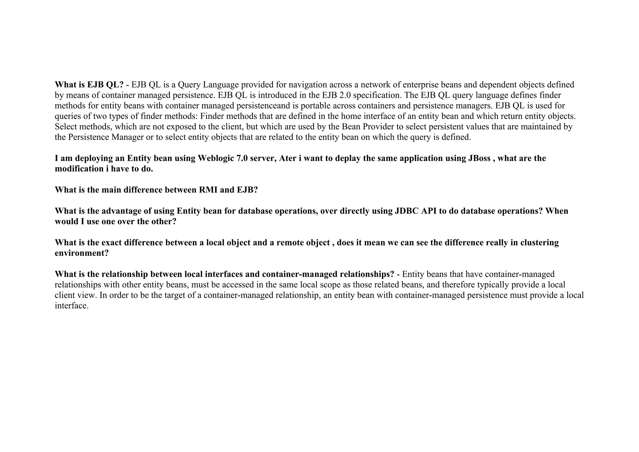 EJB Interview Questions