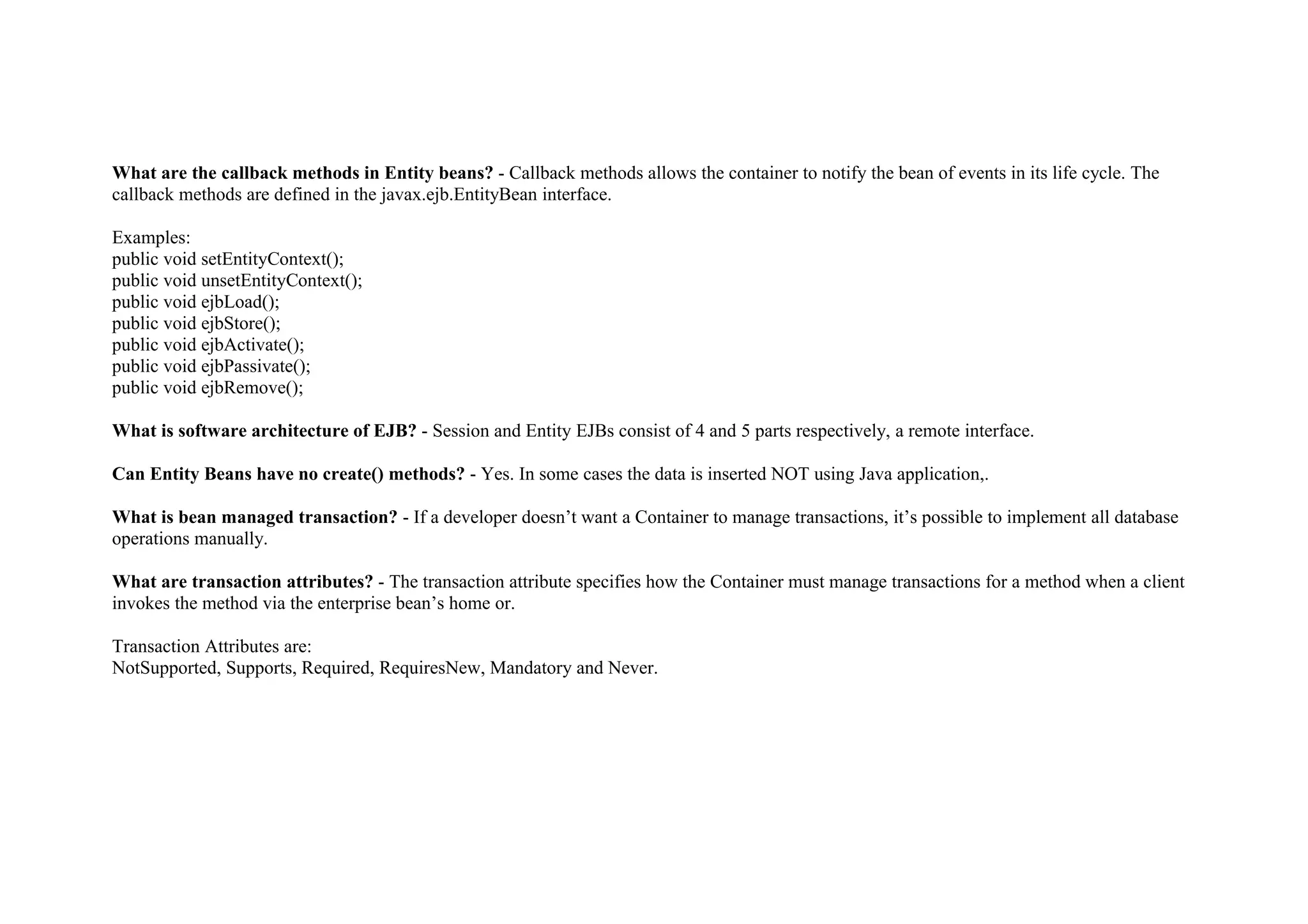 EJB Interview Questions