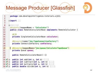 Message Producer [Glassfish]
2003 – 2013 DevelopIntelligence
http://www.DevelopIntelligence.com
197
 