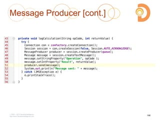 Message Producer [cont.]
2003 – 2013 DevelopIntelligence
http://www.DevelopIntelligence.com
198
 