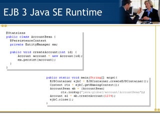 EJB 3 Java SE Runtime 