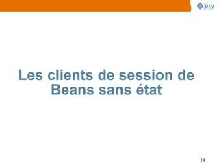 Les clients de session de
    Beans sans état



                            14
 
