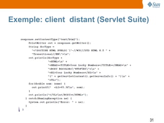 Exemple: client distant (Servlet Suite)




                                          31
 