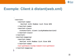 Exemple: Client à distant(web.xml)




                                     33
 