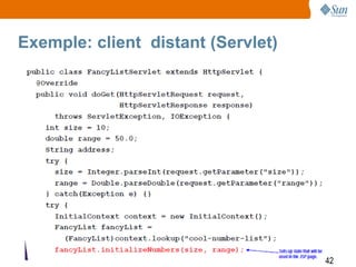 Exemple: client distant (Servlet)




                                    42
 