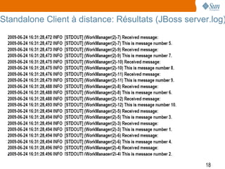 Standalone Client à distance: Résultats (JBoss server.log)




                                                    18
 