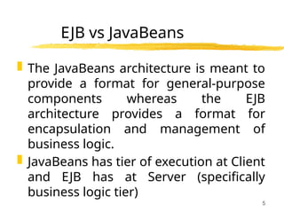 Several Motive of Learning EJB ? This resource might be usefull ? | PPTX
