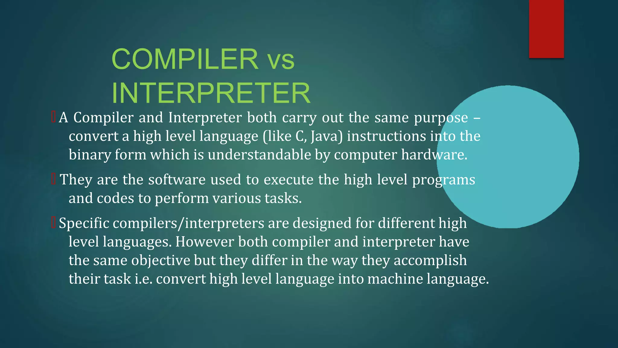 Compiler vs interpreter | PPTX