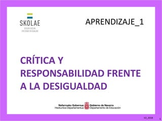 CRÍTICA Y
RESPONSABILIDAD FRENTE
A LA DESIGUALDAD
APRENDIZAJE_1
1V2_2018
 