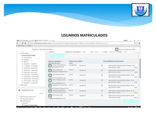 USUARIOS MATRICULADOS
 
