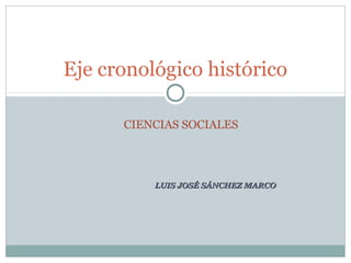 Eje cronológico histórico

      CIENCIAS SOCIALES




          LUIS JOSÉ SÁNCHEZ MARCO
 