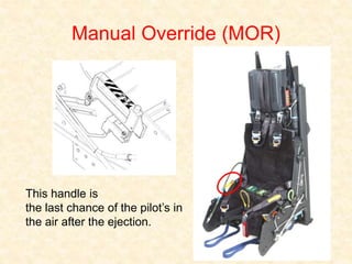 Manual Override (MOR)
This handle is
the last chance of the pilot’s in
the air after the ejection.
 